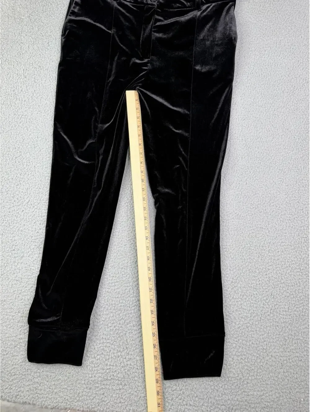 Anatomie Stretch Velvet Slim Leg Black Pants Women's L (34x29) High Rise - Picture 3 of 15